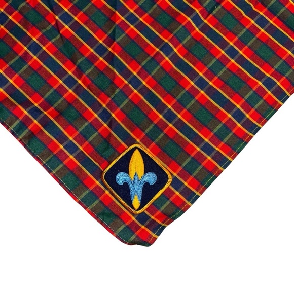 Boy Scout Plaid Scarf with Patch - Picture 1 of 2